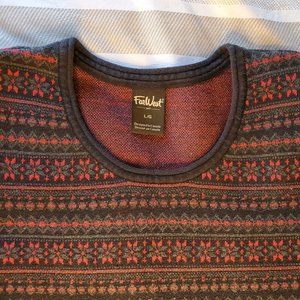 90s Vintage Far West Thick Fair Isle Ski Cabin Snowflake Sweater